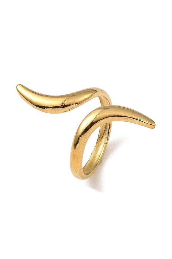 20 pc 304 Stainless Steel Open Cuff Rings Twist Wire Wrap Ring Real 18K golden Plated US Size 6 3/4(17.1mm)
