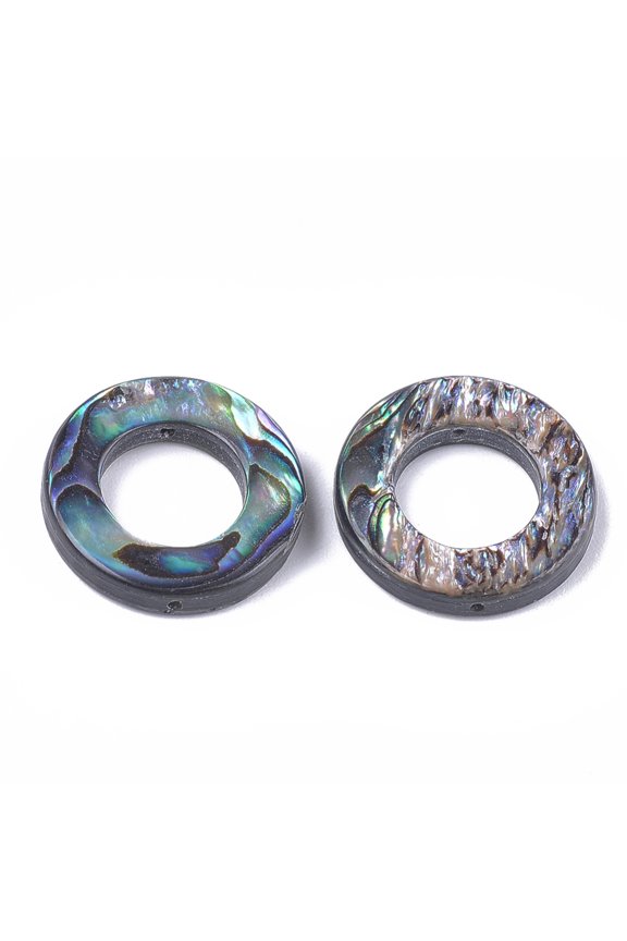 20 pc Abalone Shell/Paua Shell Bead Frames Ring 18x3mm Hole: 1mm Inner Diameter: 10mm