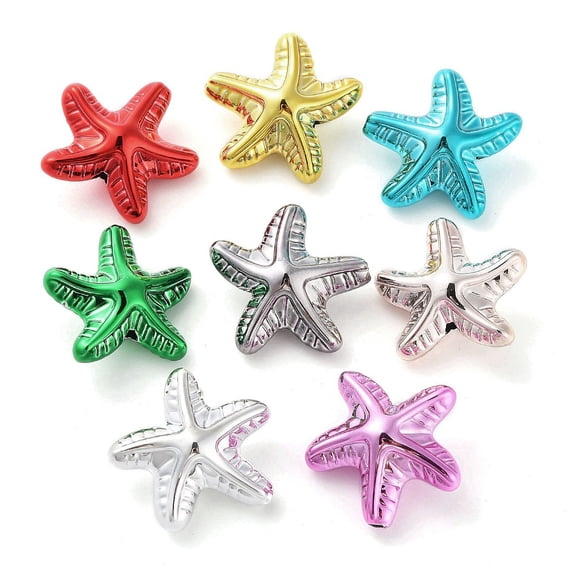 20 pc Acrylic Beads Starfish Mixed Color 18x19x9mm Hole: 1.5mm