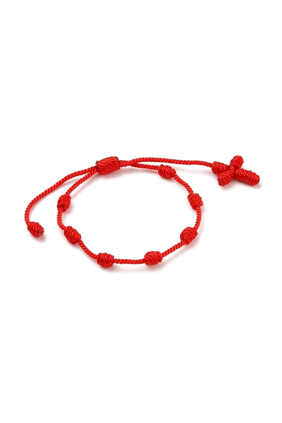 20 pc Adjustable Nylon Threads Bracelets Red String Bracelets Cross Red Inner Diameter: 1-3/4~3-3/8 inch(4.5~8.5cm)