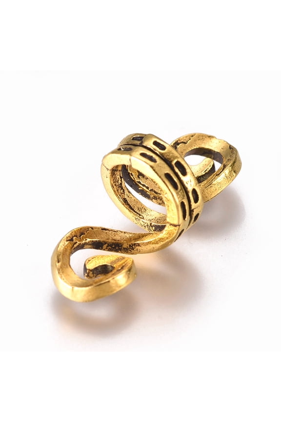 20 pc Adjustable Plated Alloy Hair Coil Cuffs Dread Cuff Coil for Hair Styling Crown Antique Golden 25x9.5x10mm Inner Diameter: 7mm