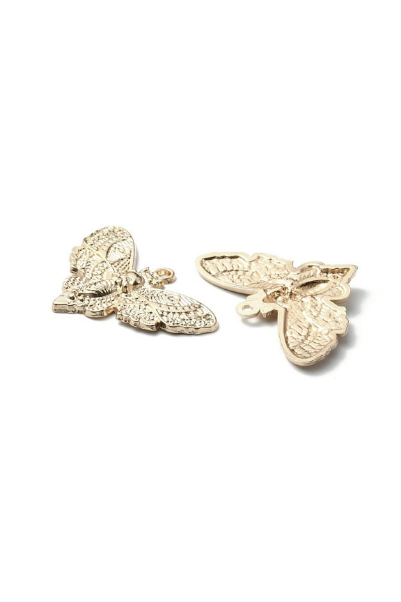 20 pc Alloy Pendants Moth with Skull Light Gold 27x42.5x3mm Hole: 2mm