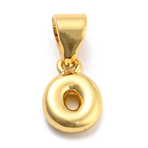 20 pc Brass Charms Real 18K Gold Plated Long-Lasting Plated Lead Free & Cadmium Free Letter Charm Letter O 9.5x6.5x2.5mm Hole: 5x3.5mm
