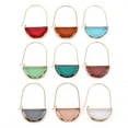 thumbnail image 1 of 20 pc Brass Glass Hoop Earrings Faceted Half Round Golden Mixed Color 46mm Pin: 0.8mm, 1 of 3