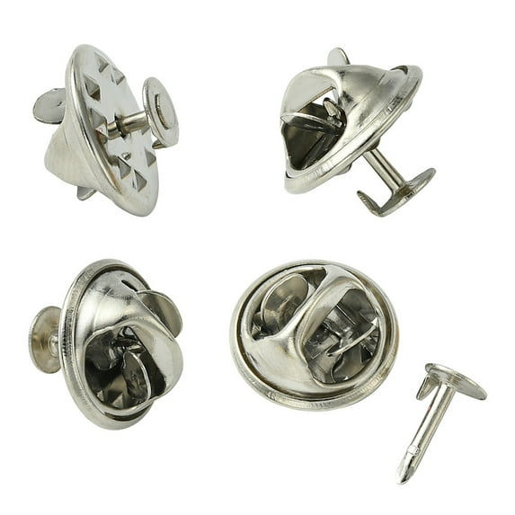 20 pc Brass Lapel Pin Backs Tie Tack Pin Brooch Findings Platinum Tray: 11~12mm Pin: 5x8mm