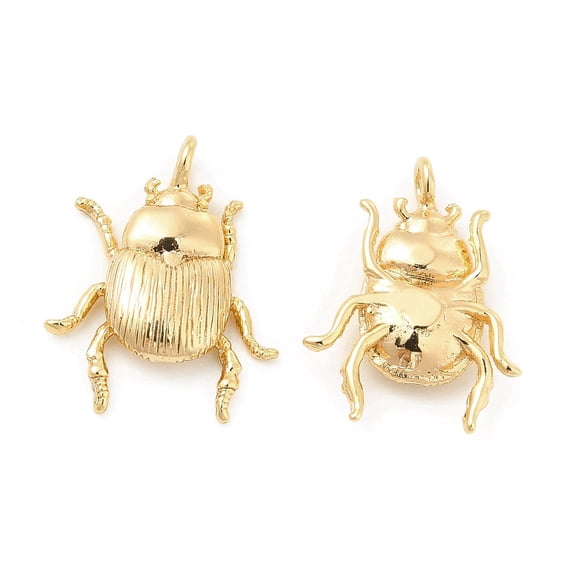 20 pc Brass Pendants Insect Charm Real 18K golden Plated 17x13.5x3mm Hole: 1.6mm