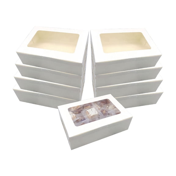 20 pc Cake Paper Box Cardboard Gift Packaging Boxes for Cookies Small Cakes Rectangle White 24x16x7.5cm