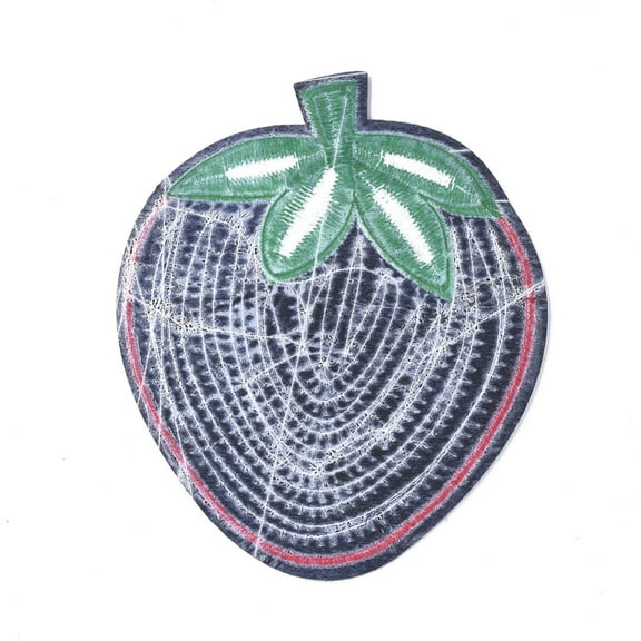 20 pc Computerized Embroidery Cloth Iron On Patches with Paillette Costume Accessories Appliques Strawberry FireBrick 149x121x1.5mm