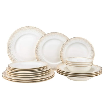 20-pc. Dinner Set Service for 4, 24K Gold-plated Luxury Bone China Tableware ("Infinity Gold")