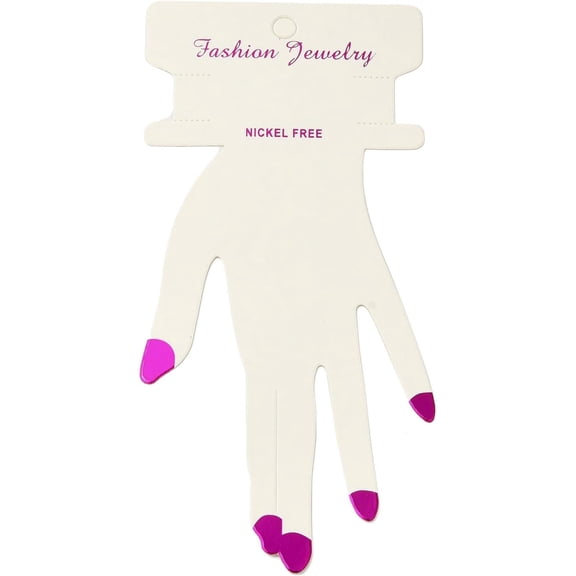 20 pc Hand Shaped Cardboard Paper Bracelet Display Cards WhiteSmoke 17.5x8.05x0.05cm Hole: 7mm
