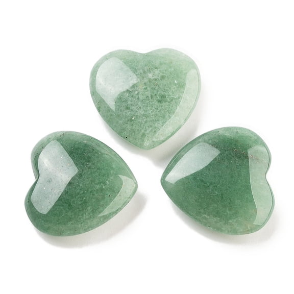 20 pc Heart Natural Green Aventurine Palm Stones Anxiety Healing Thumb Stone 19.5~20.5x20~20.5x5.8~6.8mm