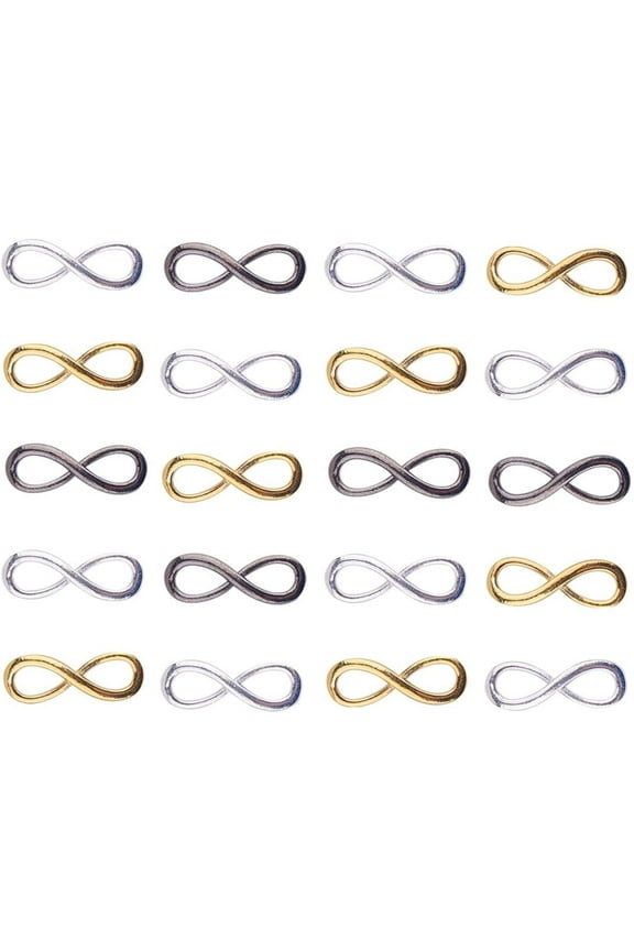 Infinity Charm 20pcs Love Charm 30mm/1" One Direction Infinity Symbol 30mm/1" Pendant Connector Link for Valentines's DayBirthday Gift Random Mixed Color Eternal Love