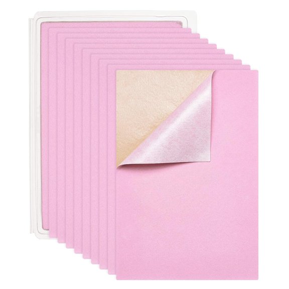 20 pc Jewelry Flocking Cloth Polyester Self-adhesive Fabric Rectangle Pearl Pink 29.5x20x0.07cm