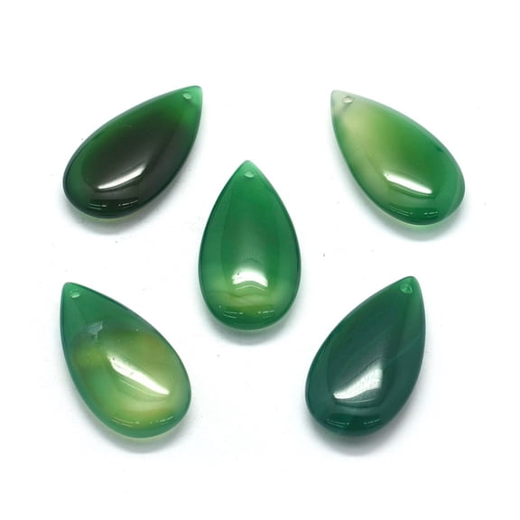 20 pc Natural Agate Pendants teardrop 34x18x7.5mm Hole: 1.6mm
