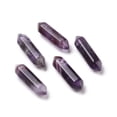 thumbnail image 1 of 20 pc Natural Amethyst Double Terminal Pointed Pendants Faceted Bullet Charm 30~35x8~9x8~9mm Hole: 1.4mm, 1 of 3