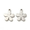 thumbnail image 1 of 20 pc Non-Tarnish 304 Stainless Steel Charms Laser Cut Flower Charm Stainless Steel color 12.5x10.5x1.4mm Hole: 1.4mm 304 Stainless Steel, 1 of 2