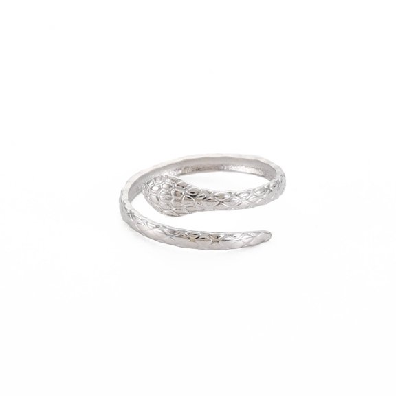 20 pc Non-Tarnish 304 Stainless Steel Snake Open Cuff Ring for Women Stainless Steel color US Size 6 3/4(17.1mm) 304 Stainless Steel
