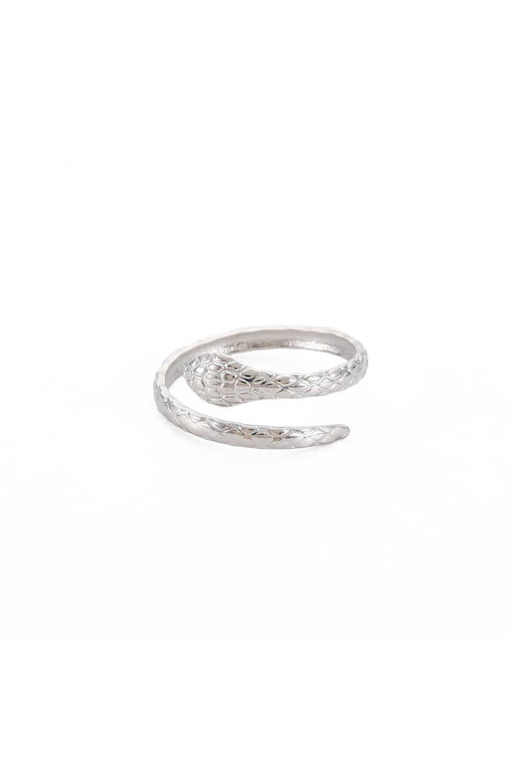 20 pc Non-Tarnish 304 Stainless Steel Snake Open Cuff Ring for Women Stainless Steel color US Size 6 3/4(17.1mm)