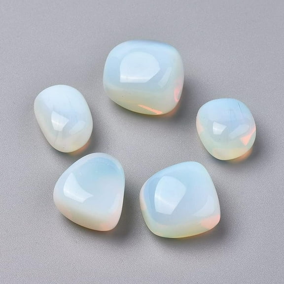 20 pc Opalite Beads Tumbled Stone Vase Filler Gems No Hole/Undrilled Nuggets 20~35x13~23x8~22mm