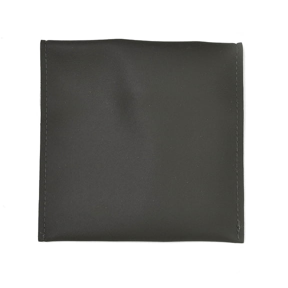 20 pc PU Imitation Leather Jewelry Storage Bags with Iron Snap Buttons Square Dark Olive Green 9.7x9.9x1cm