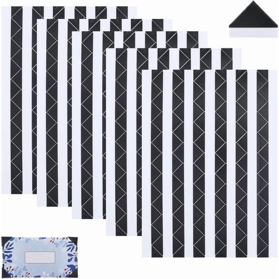 20 pc Photo Paper Self Adhesive Corner Stickers for DIY Frame Scrapbook Photo Album Triangle Black 104x146x0.5mm creative