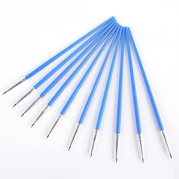 20 pc Plastic Micro Detail Paint Brush with Nylon Brush Head and Aluminium Tube for Painting Clay Tool Dodger Blue 0.5~0.6cm