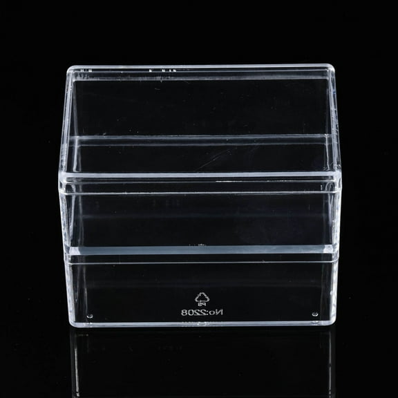 20 pc Rectangle Polystyrene Bead Storage Container with 2 Compartments Organizer boxes for Jewelry Beads Small Accessories Clear 850x60x60mm
