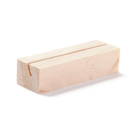 20 pc Rectangle Unfinished Pinewood Place Card Holder Table Number Stands for Wedding Home Party Decoration Blanched Almond 22.5x70x17mm