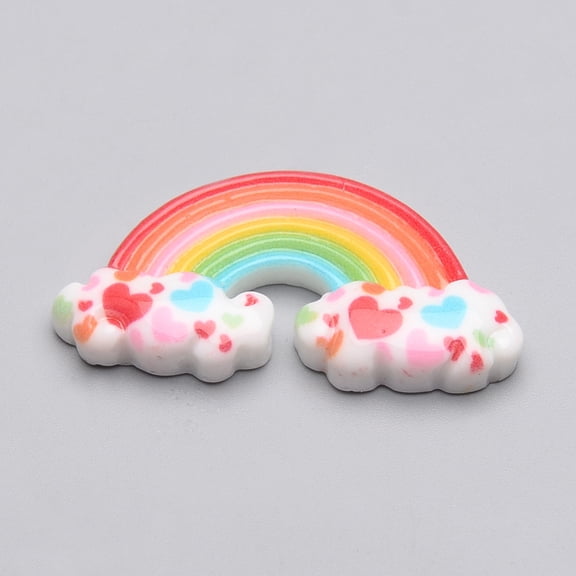 20 pc Resin Cabochons Rainbow Colorful 39.5x21x6mm