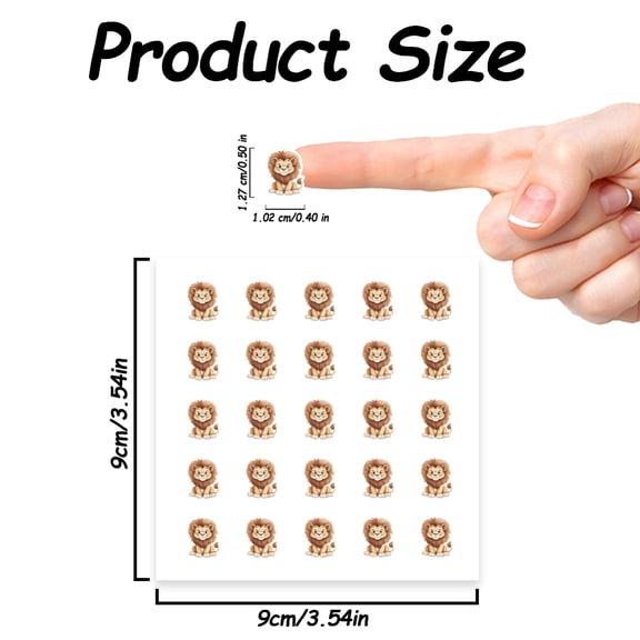20 pc Self-Adhesive Paper Decorative Stickers for Party Decorative Presents Sealing Lion 90x90mm 25 patterns/pc