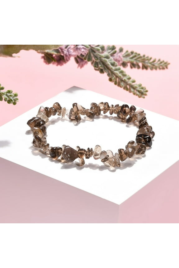 20 pc Smoky Quartz Chips Stretch Bracelets Inner Diameter: 2-1/8~2-1/4 inch(5.3~5.6cm)