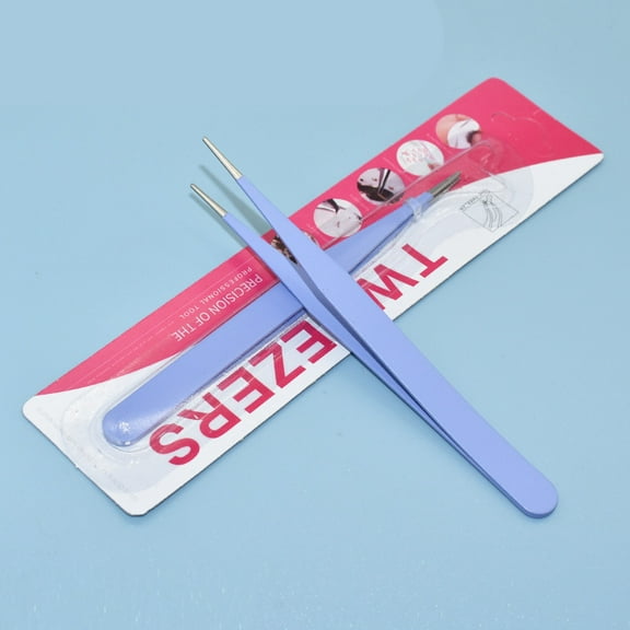 20 pc Stainless Steel Tweezers Bend Head Lilac 11.6x1cm