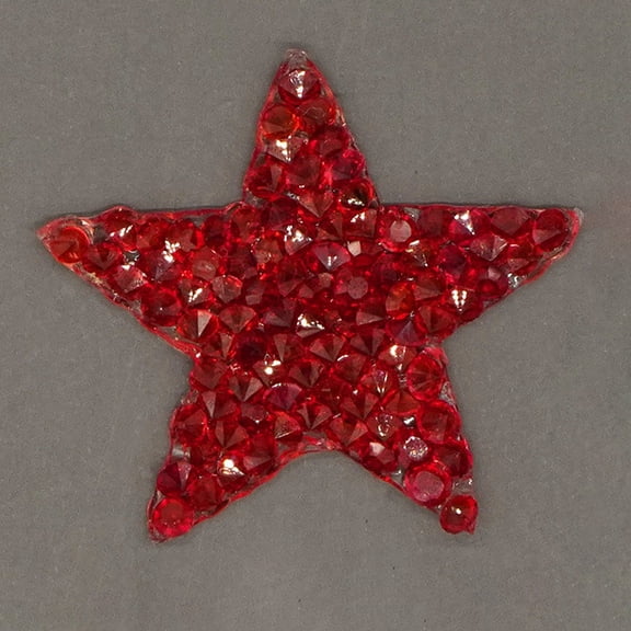 20 pc Star Hotfix Rhinestone Glass Rhinestones with Hot Melt Adhesive Iron on Applique Patch Sewing Craft Decoration Light Siam 35x37x2.5mm