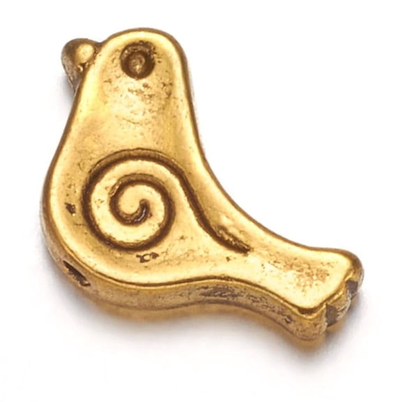 20 pc Tibetan style Alloy Beads Lead Free Cadmium Free Bird Antique Golden 9mm long 15mm wide 2.5mm thick Hole: 1.5mm