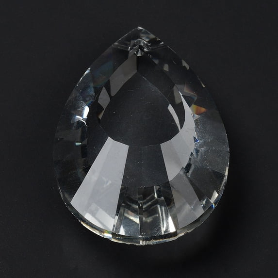 20 pc Transparent Glass Pendants Faceted Teardrop for Chandelier Hanging Pendants Clear 50x33x15mm Hole: 1.6mm