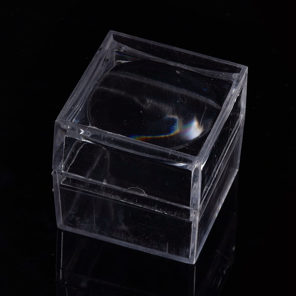 20 pc Transparent Plastic Ring Viewer Magnifier Boxes Magnifier Cubes for Coins Stones Specimens Clear 40x40x38mm Inner Size: 35x35mm