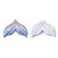 thumbnail image 1 of 20 pc Transparent UV Printed Acrylic Pendants with Spray Paint Bottom Fishtail Dodger Blue 24.5x29.5x4mm Hole: 1.4mm, 1 of 2