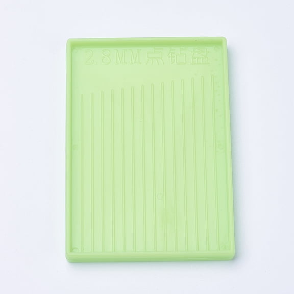 20 pc Tray Plate Rhinestone Drill Point Plate Yellow Green 8.9x6.2x0.7cm