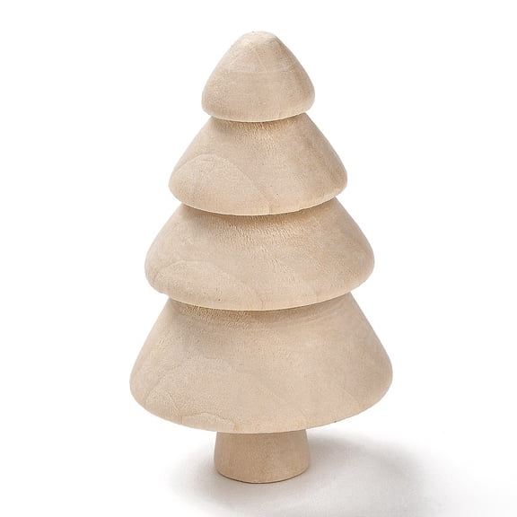 20 pc Unfinished Wood 3D Tree Children Painting Toy BurlyWood 3.3x5.7cm