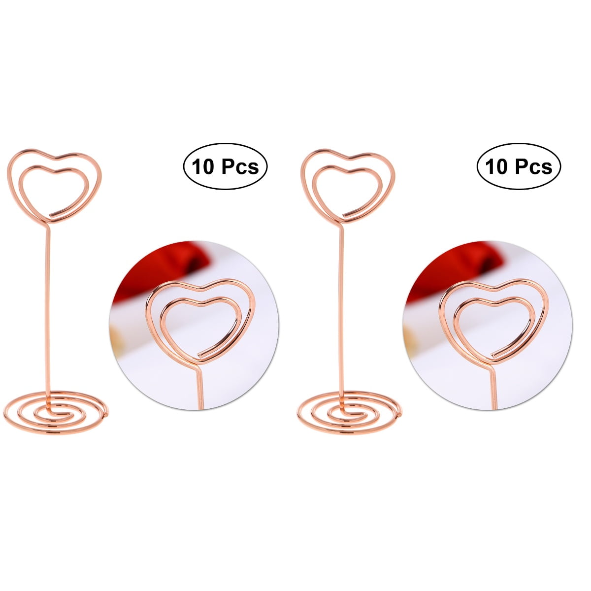 20 pcs 8.5cm Table Number Holders Heartshaped Photo Holder Stands