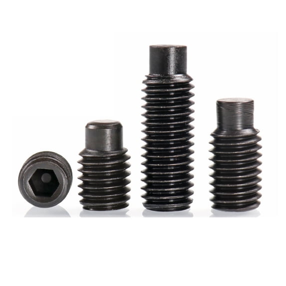 (20 pcs) Black Carbon Steel Male End Set Screw With Hexagon Socket Head Cap, for Processing Fixing Accessories 4x25mm.