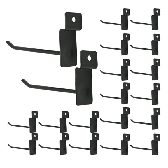 20 pcs Black Slatwall Hooks, 4 inch Heavy Duty Coat Rack Hooks, Ideal for Retail Display, Home Garage, and Warehouse Organization