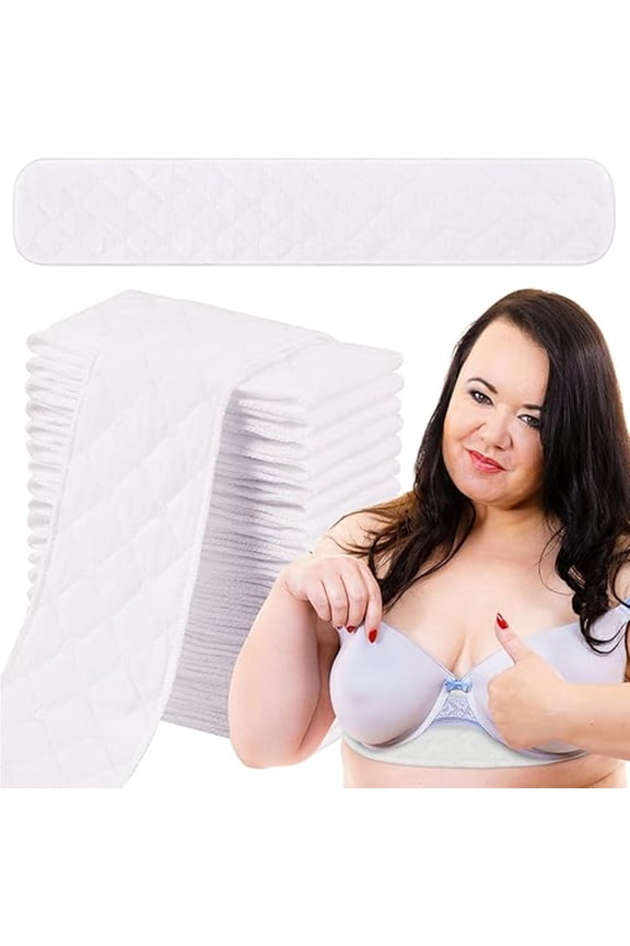 20 pcs Bra Liners for Sweat 18x3 inch 3 Layer Washable Rectangle Cotton Under Breasts Pads for Women Absorb Sweating
