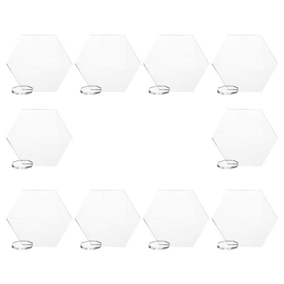20 pcs  Clear Acrylic Wedding Place Cards Blank Cards DIY Hexagonal Cards