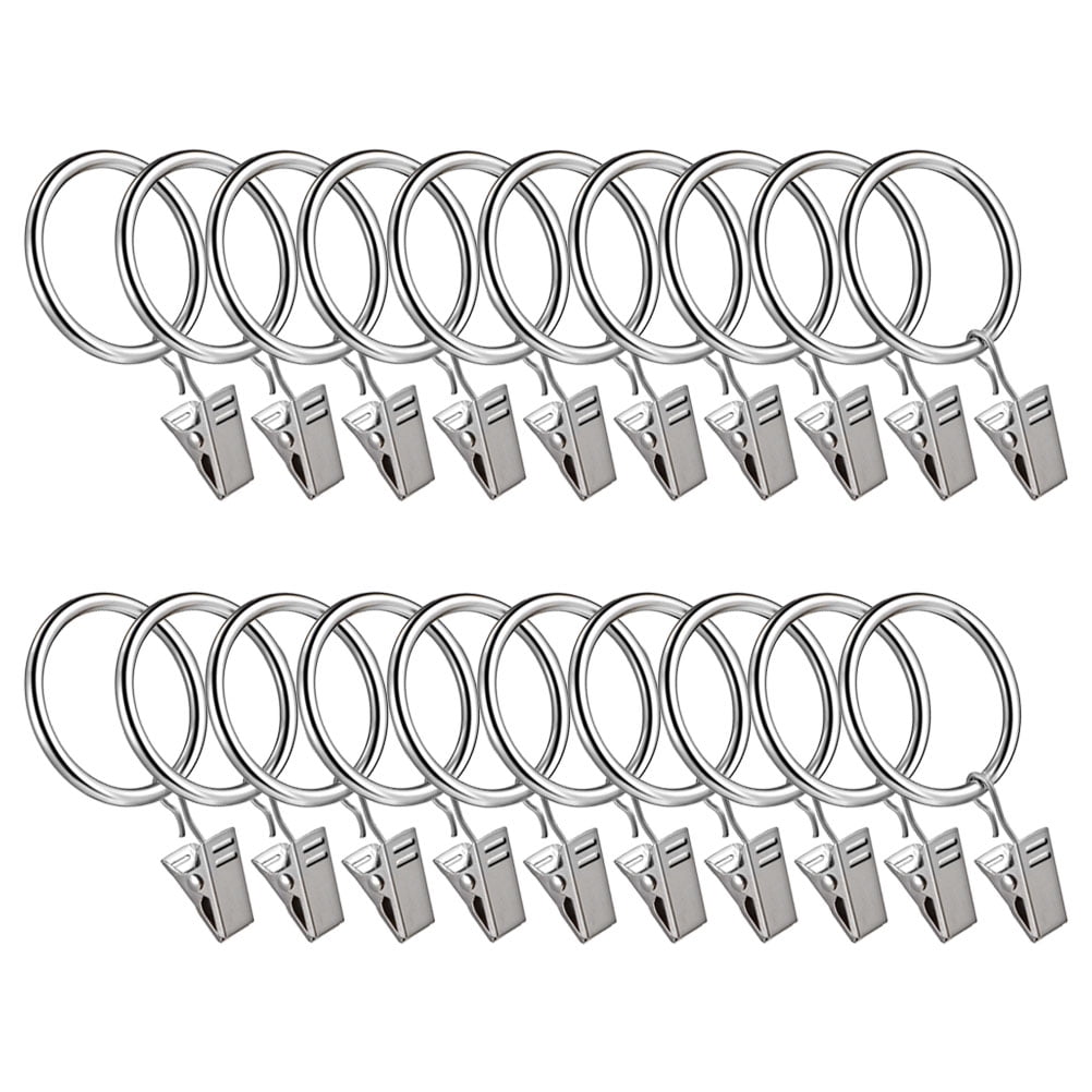 20 pcs Drapery Curtain Rings Metal Curtain Rings Heavy Duty Curtain