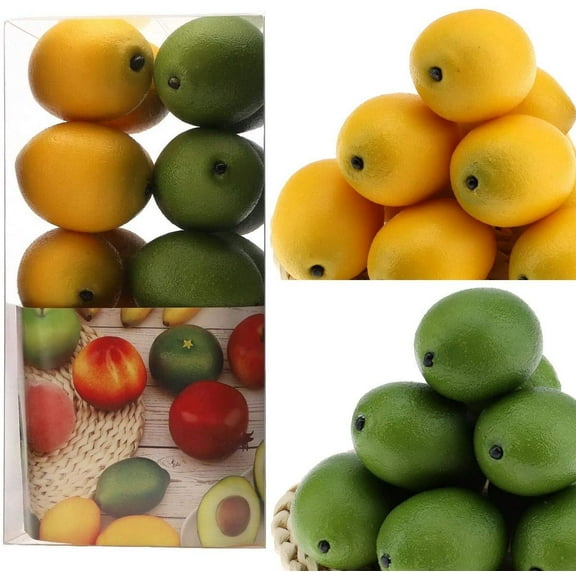 20 pcs Fake Fruit Artificial Lemon Decorations Likelike Limes Decorative for Home Kitchen Party Christmas Display - 6cm