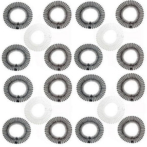 20 pcs Hair Comb Headband Stretch Flexible Plastic Circle (Assorted)
