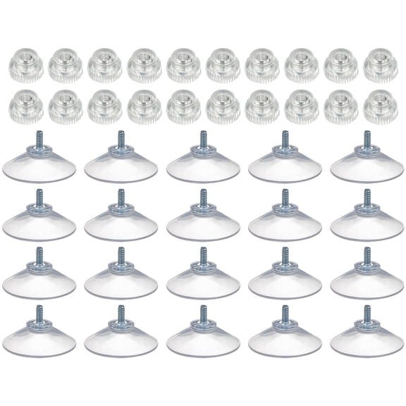 20 pcs Heavy Duty Suction Cup Hooks for Glass, 1.57 inTransparent PVC Suction Cups with M4 Screws, 9 lbs 14.73 oz (4.5 kg) Weight Capacity for Window, Tile, Mirror