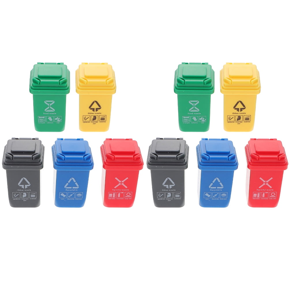 20 pcs Mini Waste Container Miniature Trash Can Doll House Sorting