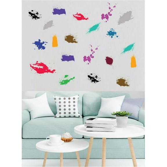 20 pcs Multicolor Paint Wall Decal Splatter and Splotches Wall Sticker for Classroom Decoration Color Paint Splash Room Decor Ink Splotch